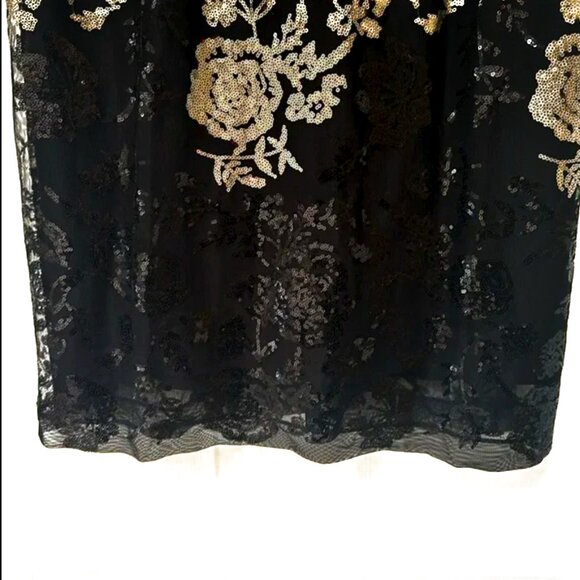 Donna Ricco Sequin Embroidered V-Neck Dress Size 16 (Fits like14) - Picture 3 of 4